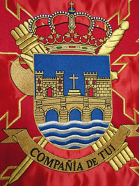Detalle del escudo bordado del banderín Guardia Civil